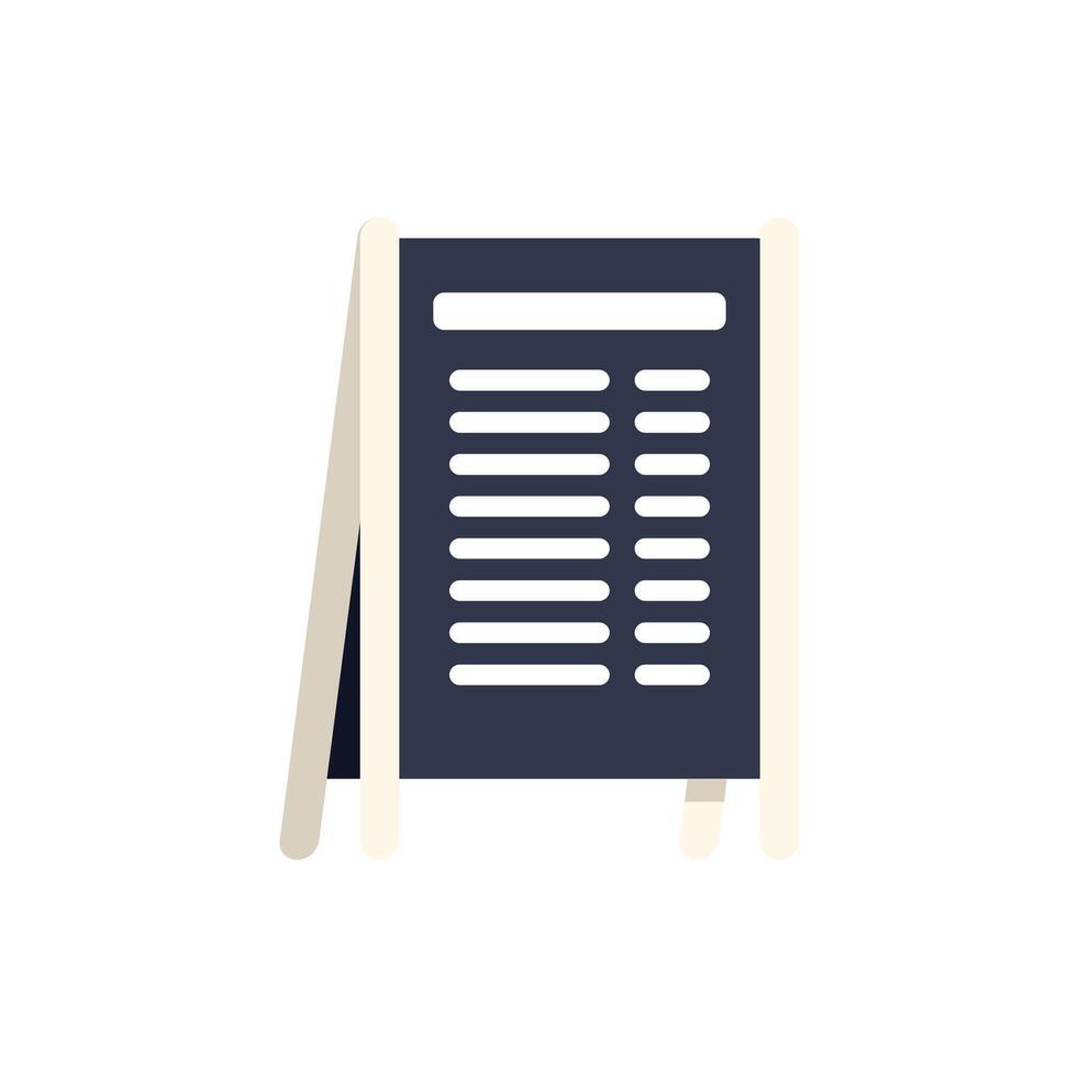 Blank menu board on wooden stand displaying daily specials vector