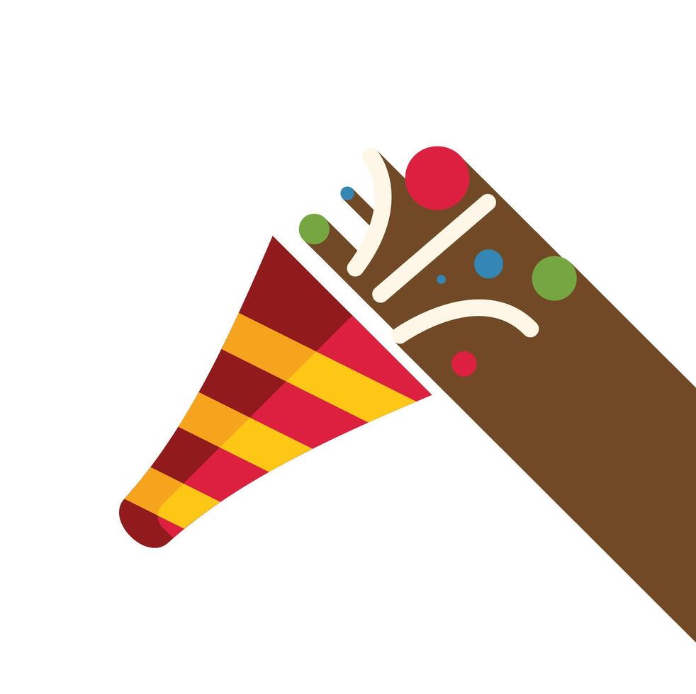 Party horn blowing confetti and celebrating festive occasions vector
