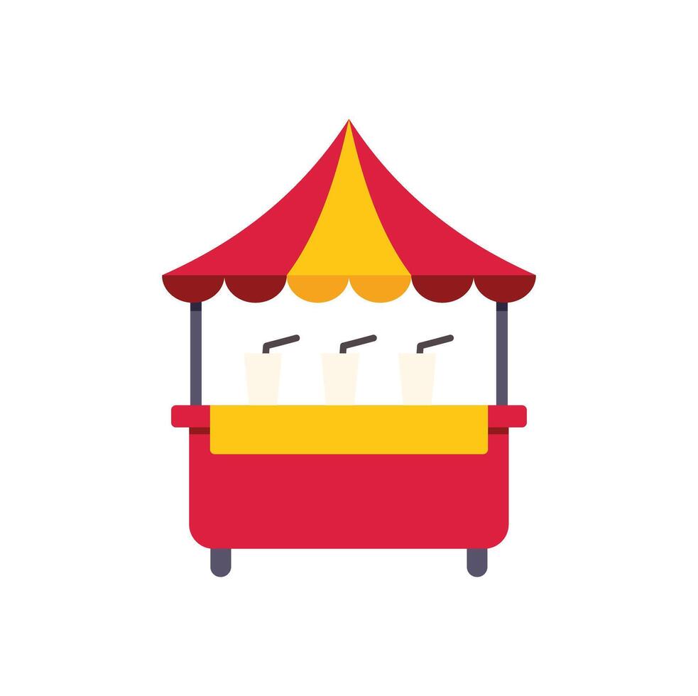 Mobile food stand selling drinks at outdoor festival or carnival vector