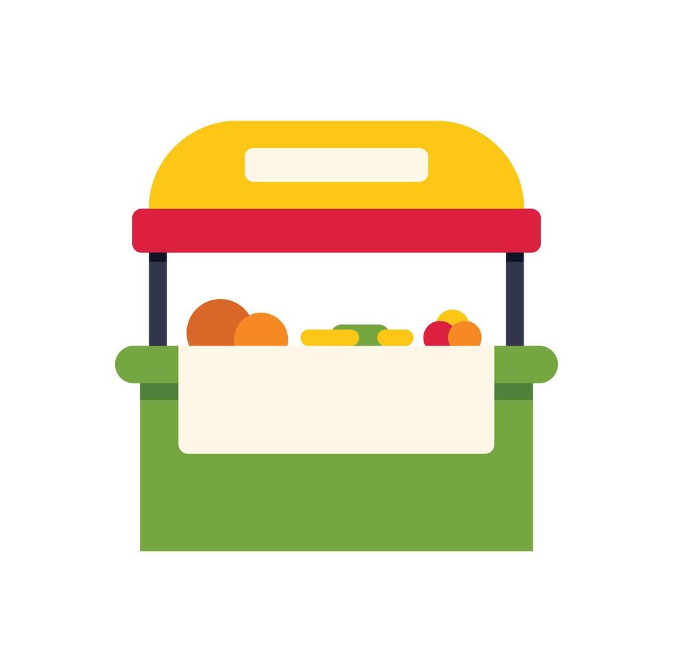 Fruit stand displaying fresh produce at local farmers market vector