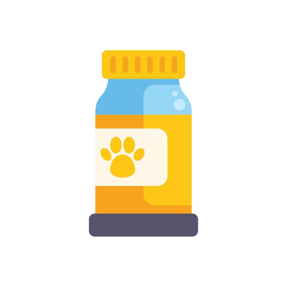 Pet vitamins or supplements in a pill bottle promoting animal health vector
