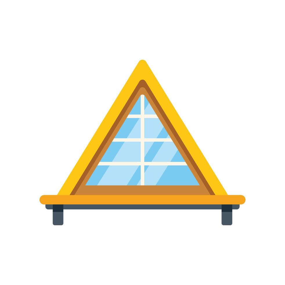 Triangular garret window illuminating modern house roof vector
