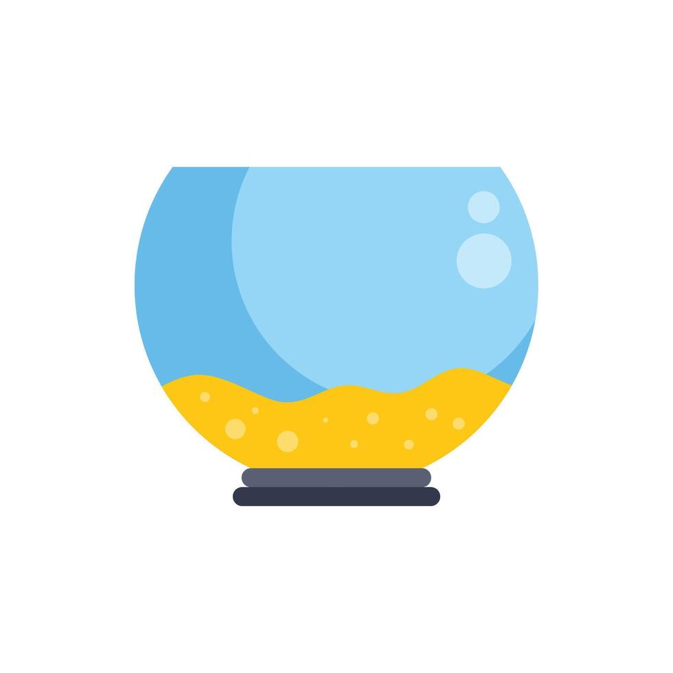 Empty fishbowl with sand and water displaying tranquility vector