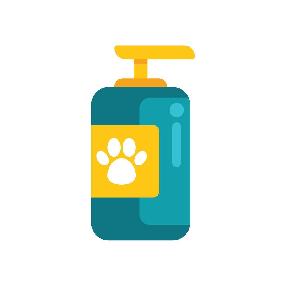 Pet shampoo or soap dispenser with paw print label vector