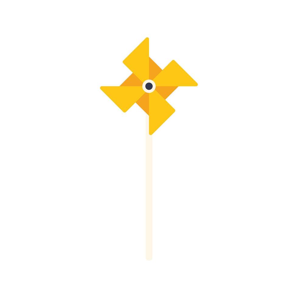 Yellow pinwheel rotating on white background vector