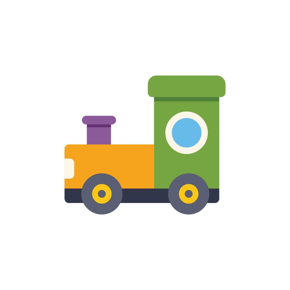 Cartoon toy train evoking nostalgia, joy, and playful learning vector