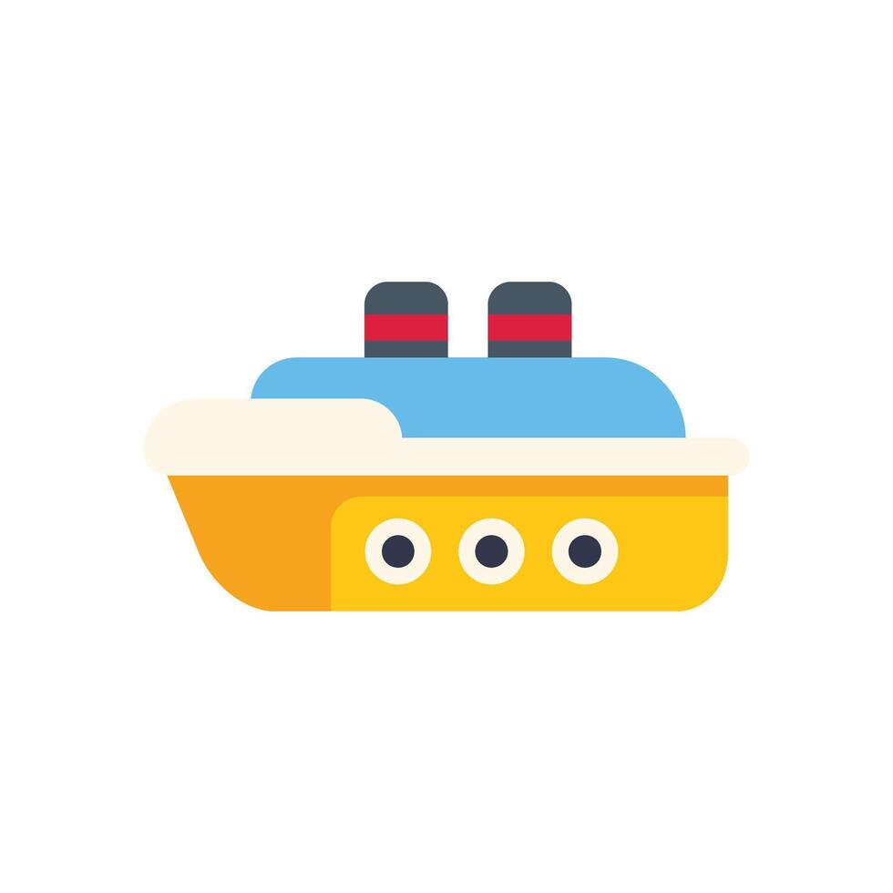 Cruise ship sailing on calm water in flat design style vector