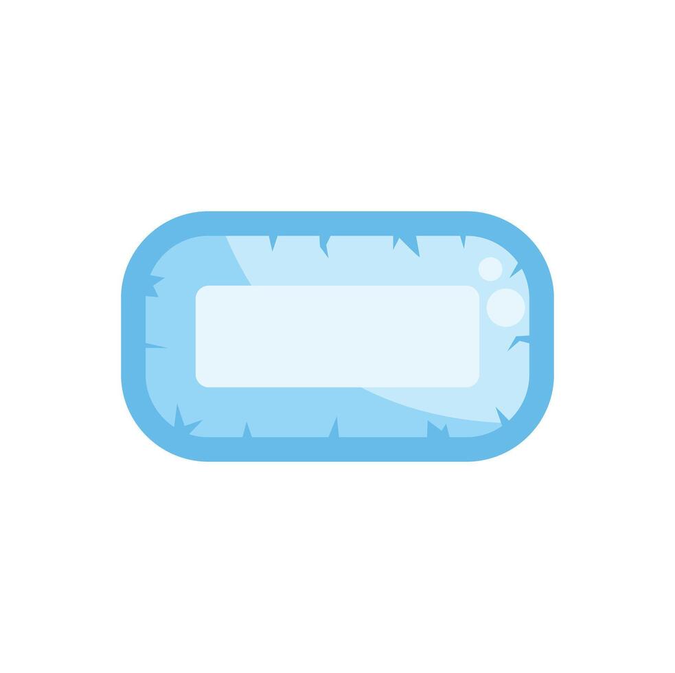Ice button or banner with empty space for text showing progress bar vector