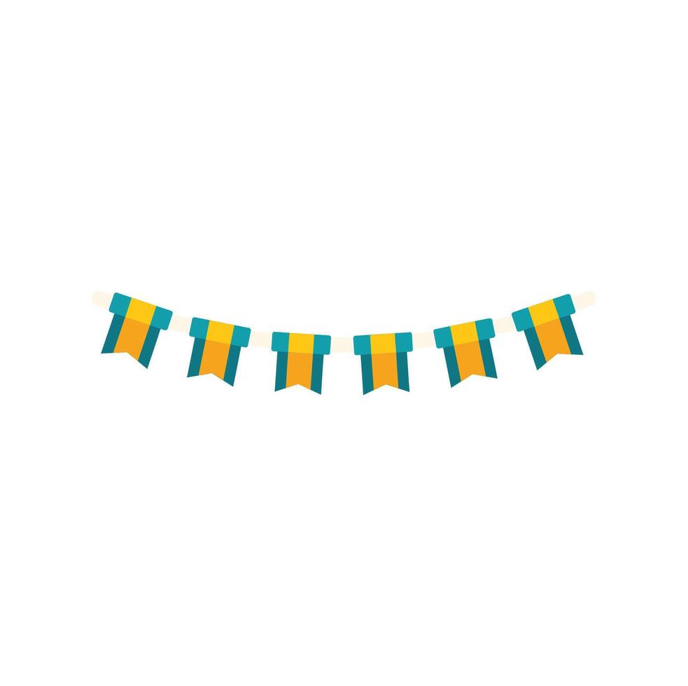 Decorative bunting flags hanging on white background vector