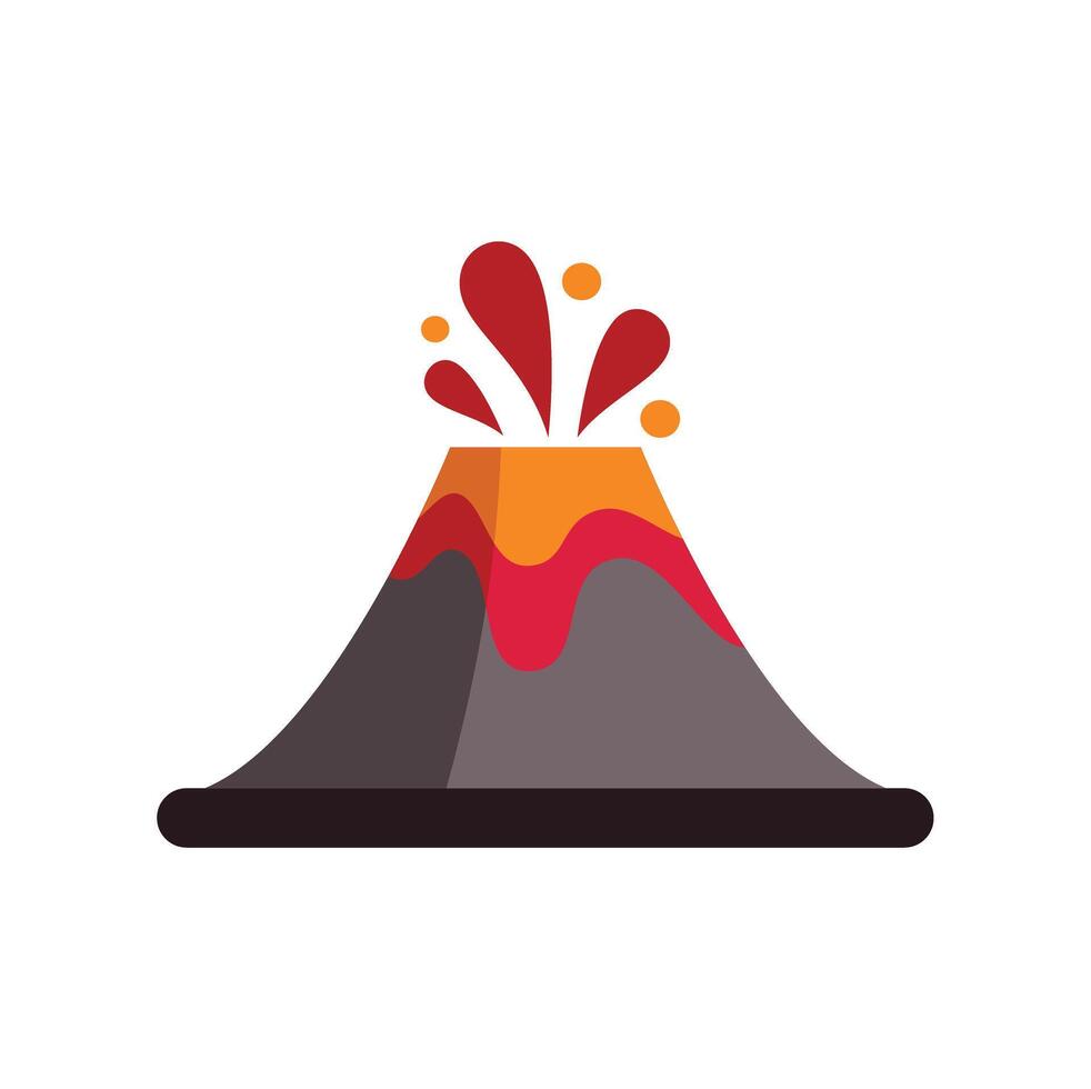 Volcano erupting with molten lava and ash cloud vector