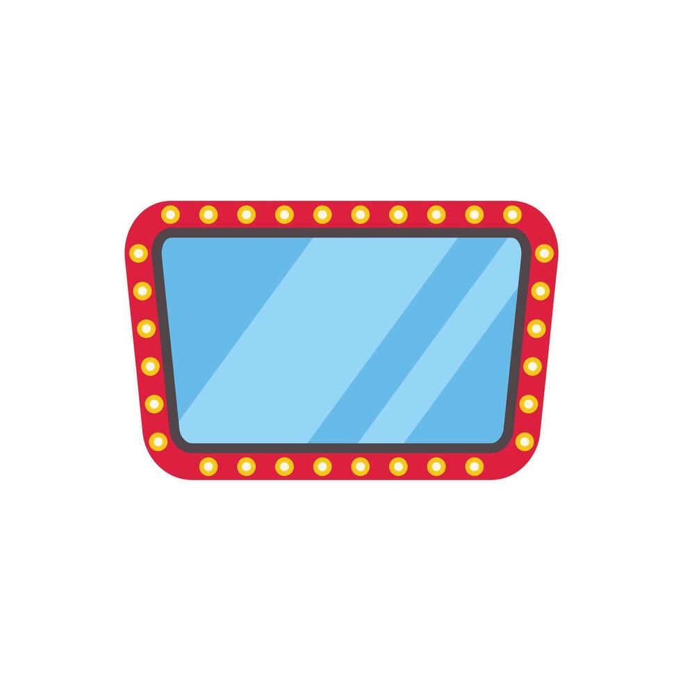 Red sign with light bulbs advertising showing blank space vector