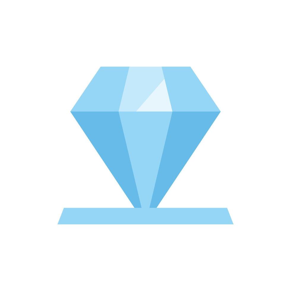 Light blue diamond displayed on a minimalist stand vector
