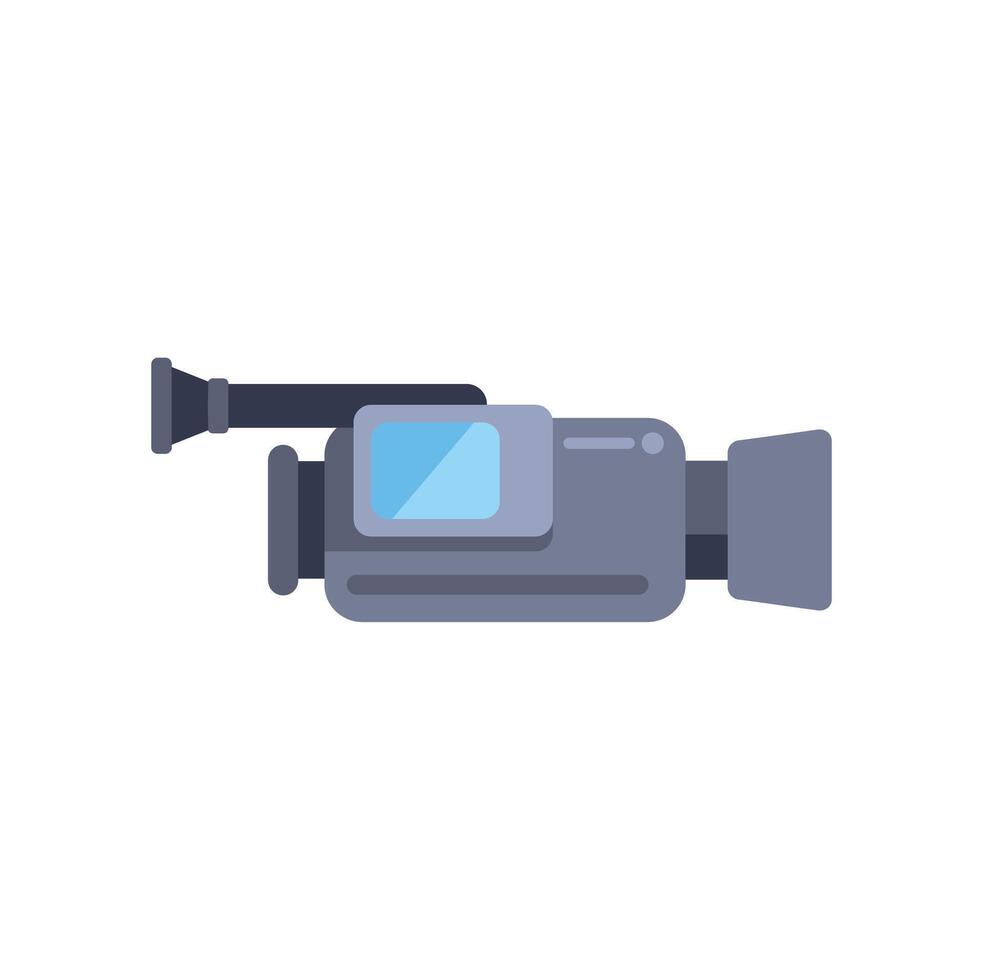 Professional camcorder recording an event on white background vector