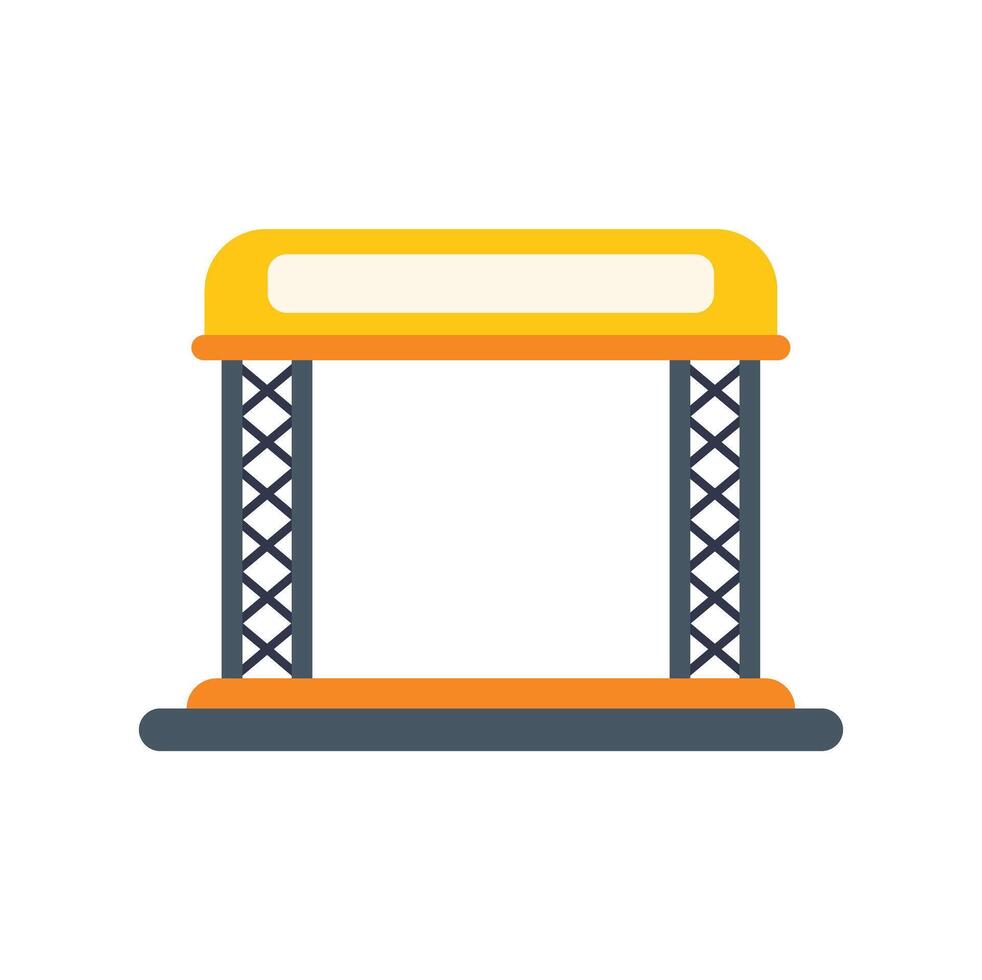 Empty exhibition booth structure with blank sign for promotion displaying mockup vector