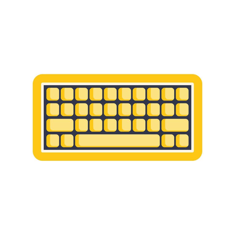 Yellow wireless keyboard representing modern communication technology vector