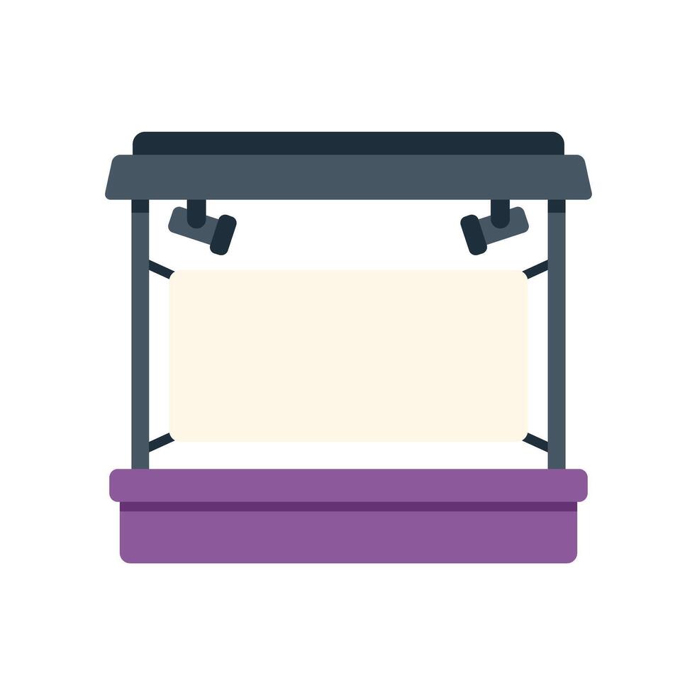 Stage with spotlights illuminating blank canvas for presentation vector