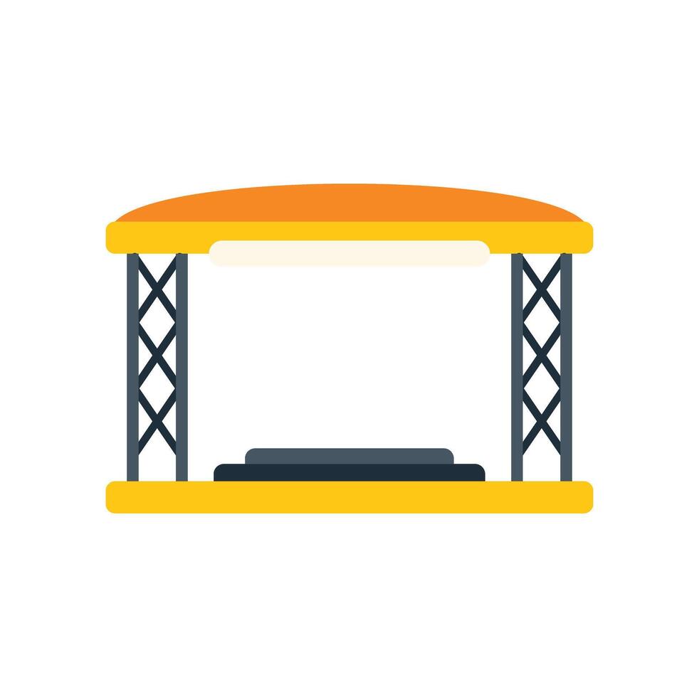 Empty podium with canopy and stage lighting awaiting performance vector