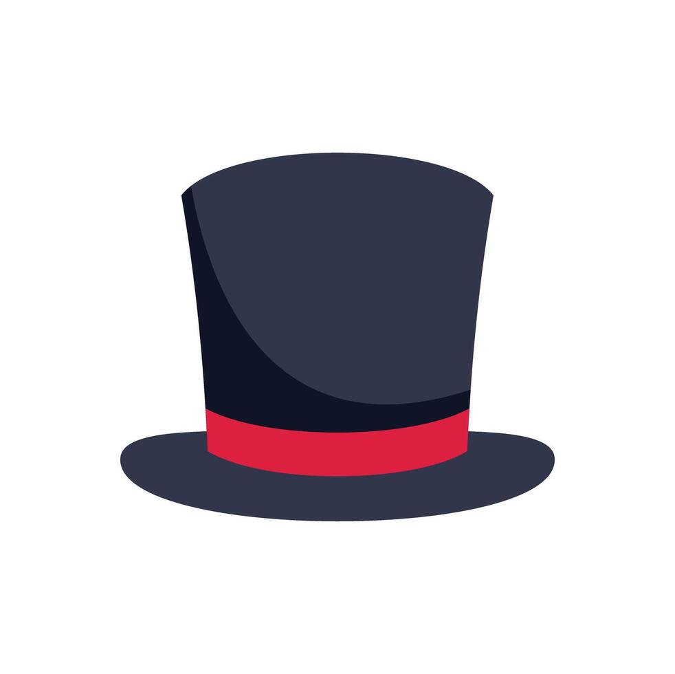 Magician top hat with red ribbon celebrating a magic show vector