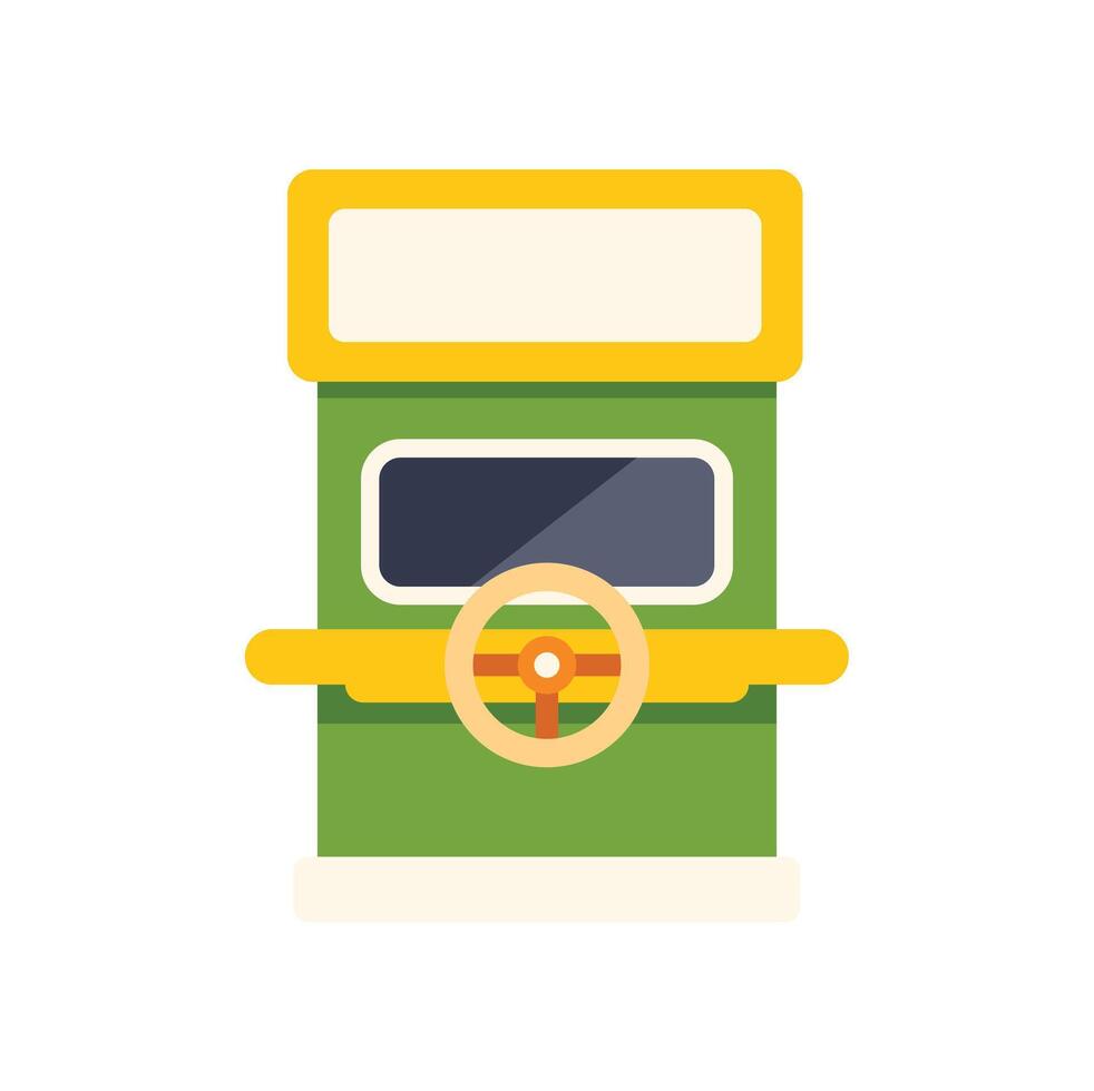 Kiddie ride featuring steering wheel and display screen vector