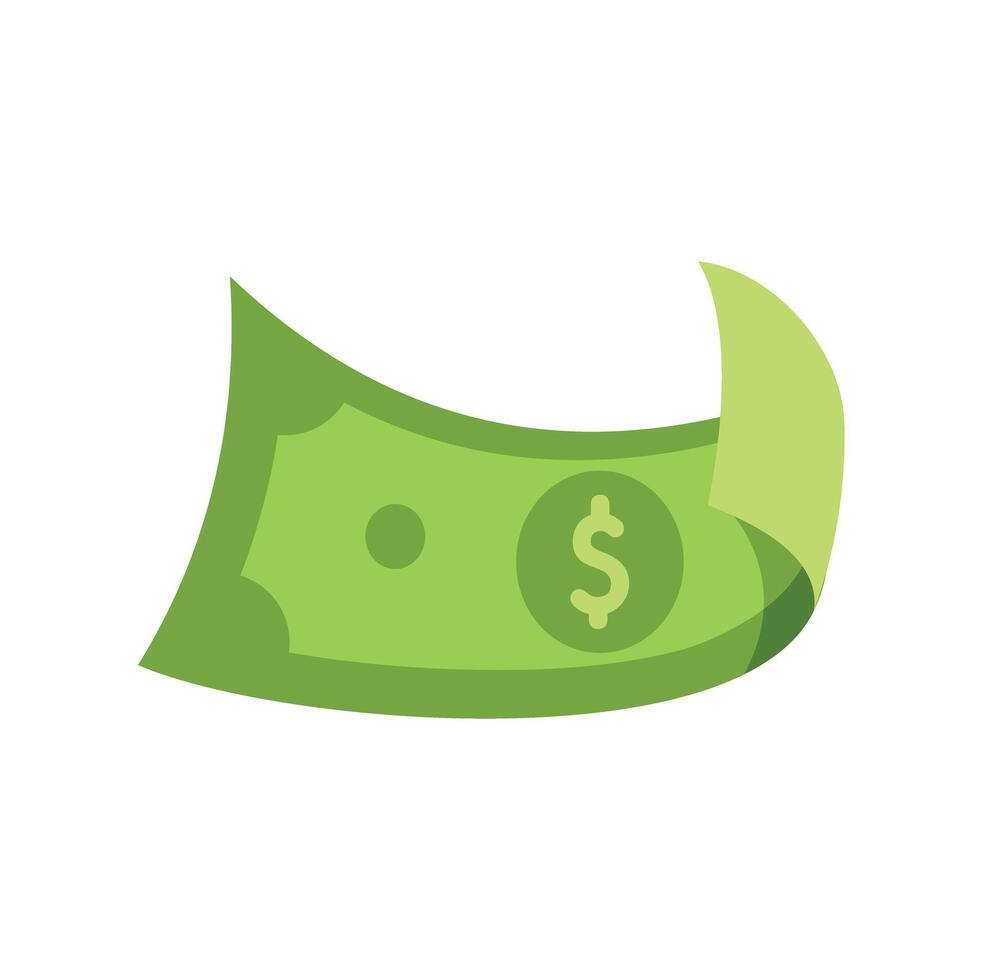 Flying dollar bill waving in the wind representing wealth and finance vector