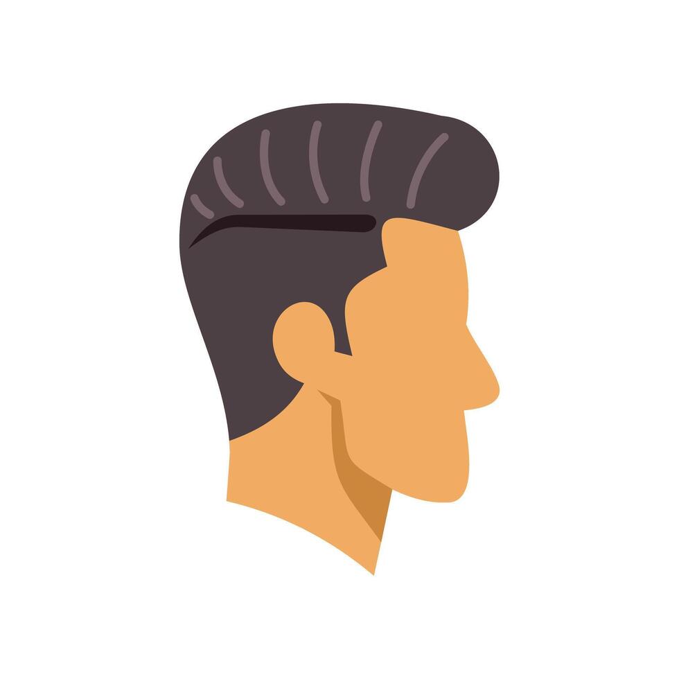 Man showing undercut hairstyle, side view portrait vector