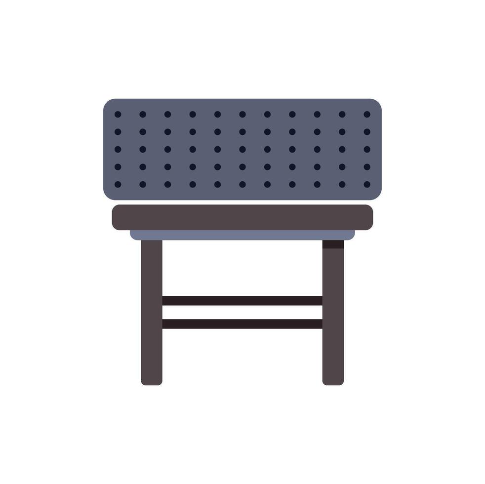 Modern bench with perforated backrest in minimalist style vector