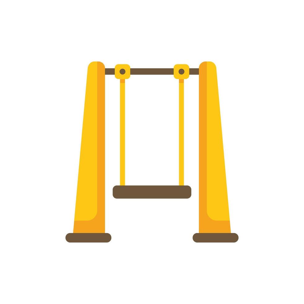Empty swing set in playground waiting for children to play vector