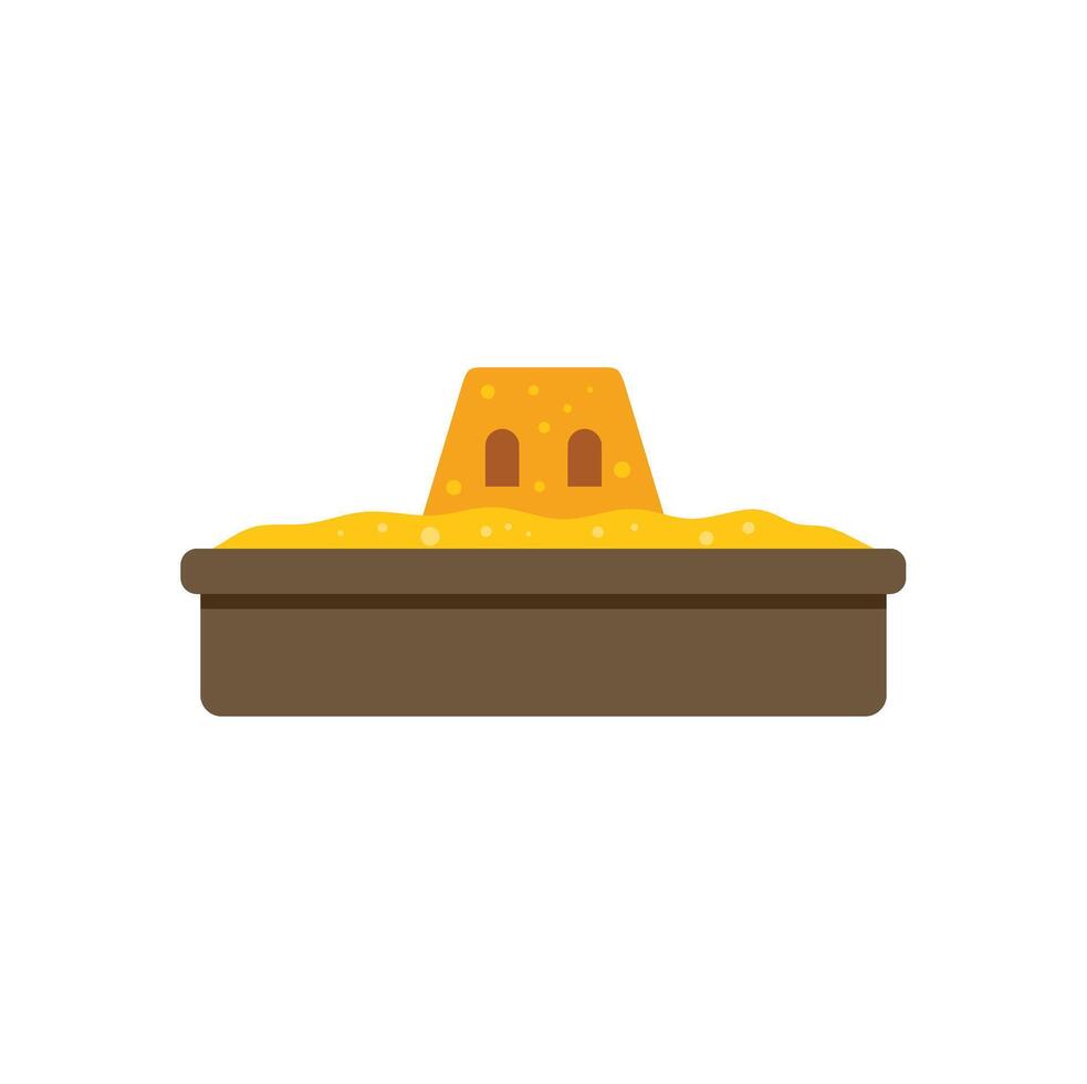 Sandbox with sandcastle standing in the middle of a sandbox vector