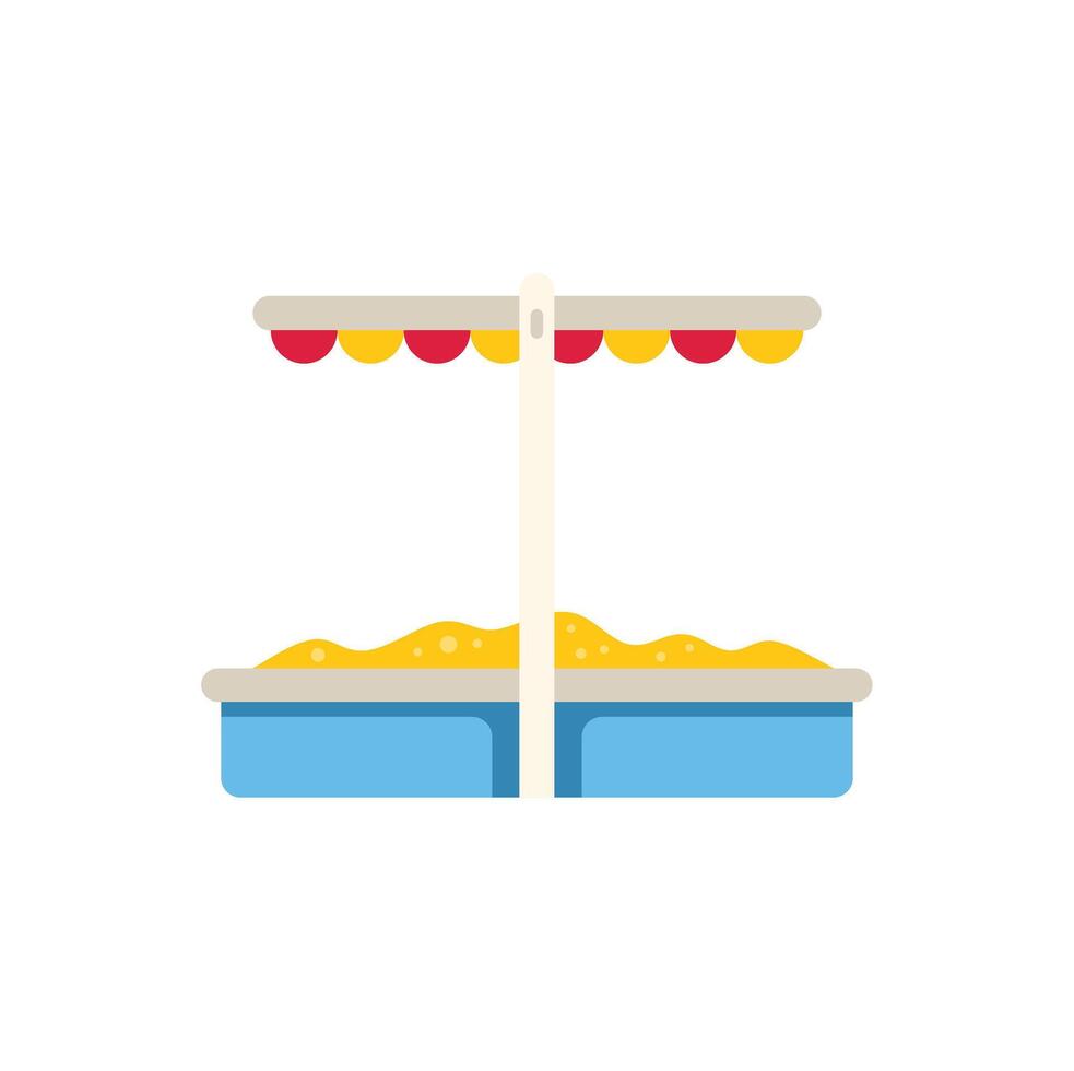 Sandbox with canopy protecting from sun in playground for children vector