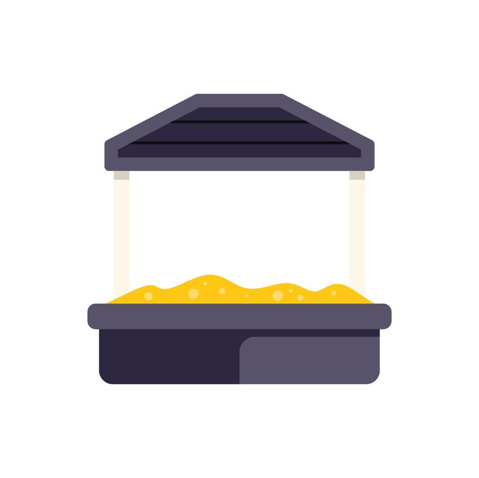 Sandbox with canopy protecting from sun, perfect for summer fun vector