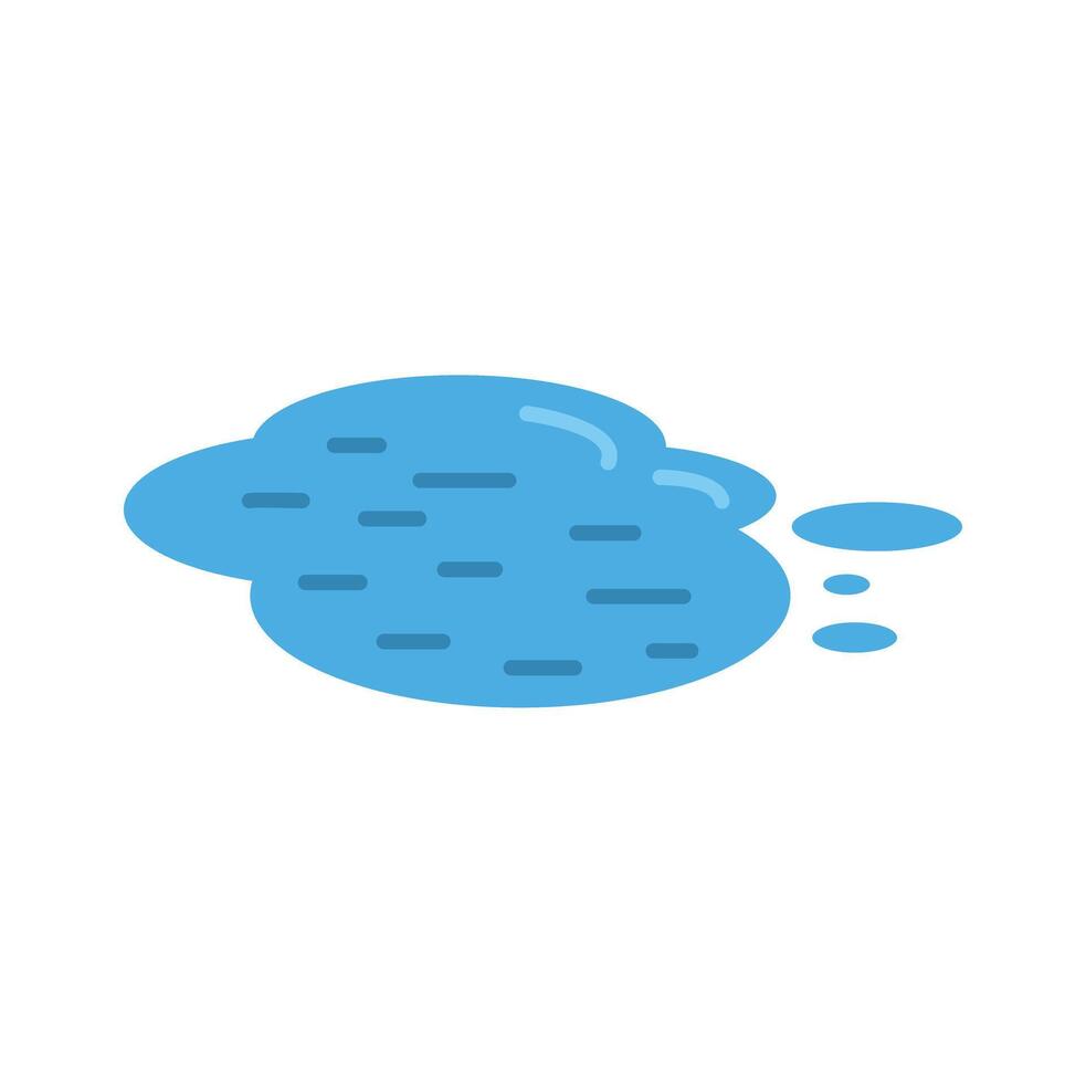 Blue cloud blowing away showing partial evaporation in simple cartoon style vector
