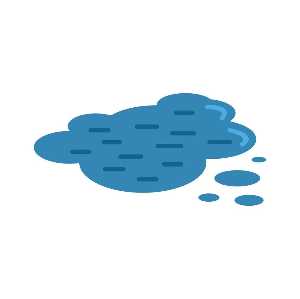 Blue cloud pouring rain, weather forecast symbol representing precipitation vector