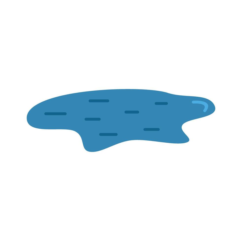 Blue puddle reflecting light on white background vector