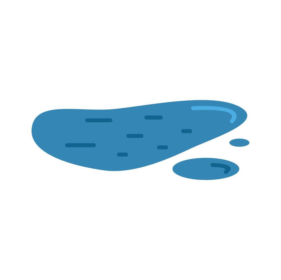 Water puddle icon representing wet surface with liquid droplets vector