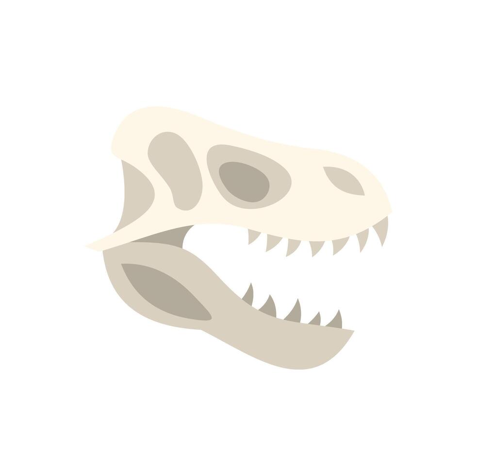 Tyrannosaurus rex skull fossil exhibiting prehistoric history vector