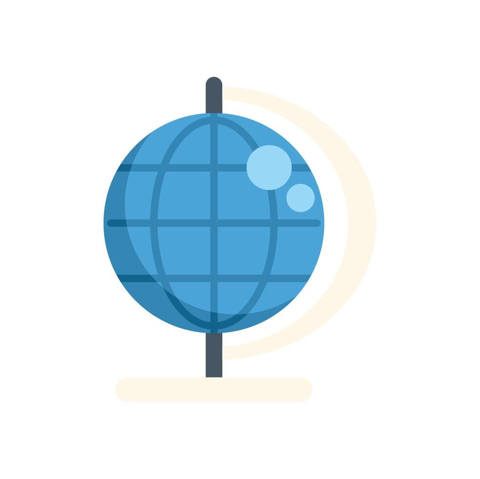 Blue world globe showing global connections and continents for education vector