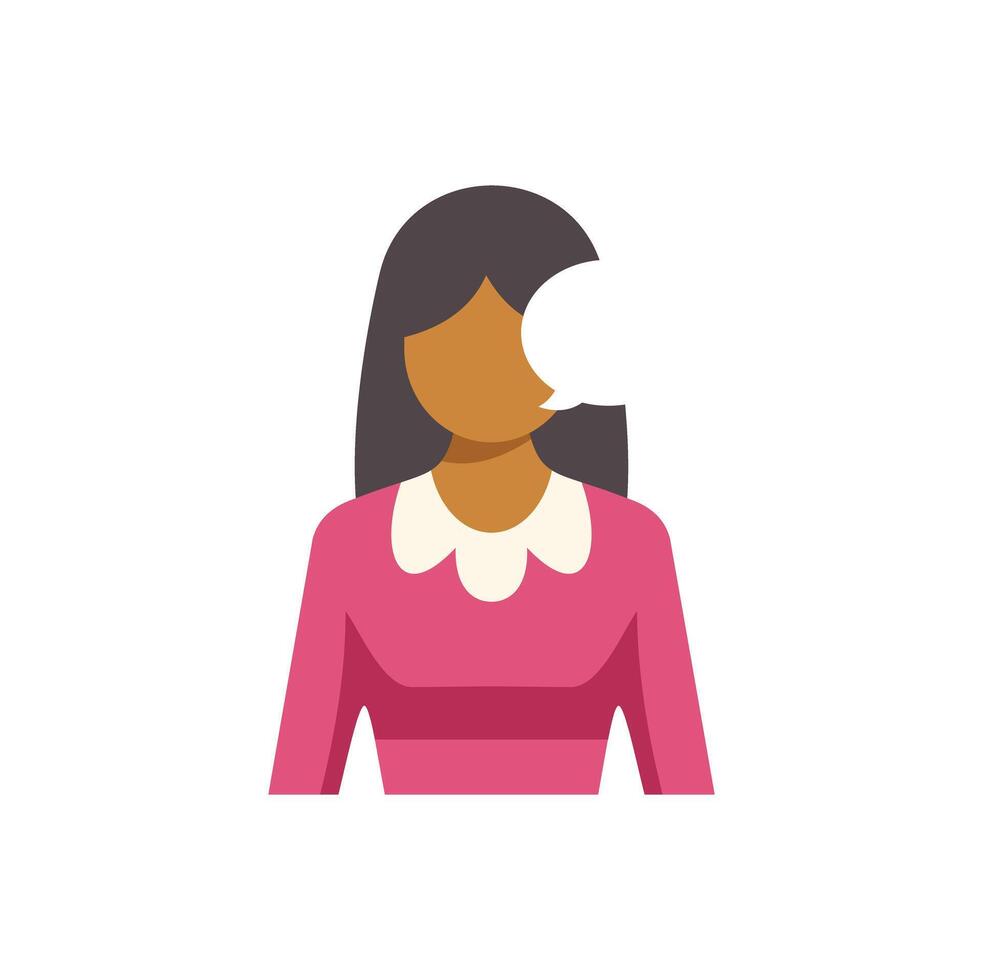Woman speaking with speech bubble showing communication and talking vector