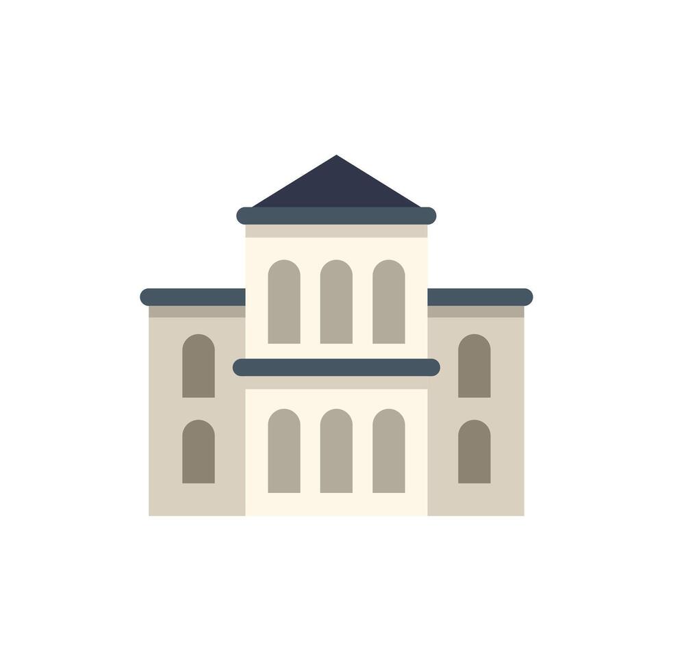 Elegant building with arched windows and a dark roof appearing majestic and grand vector