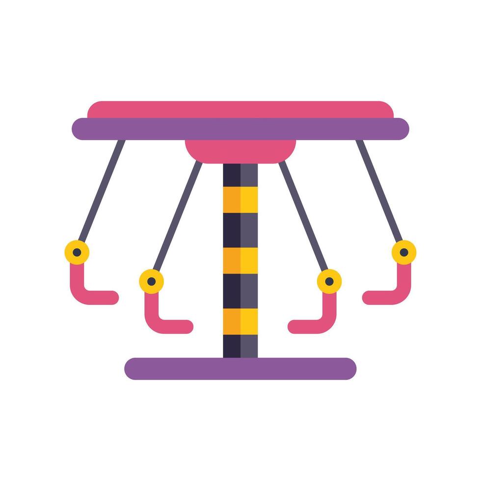 Colorful swing ride spinning in amusement park on white background vector