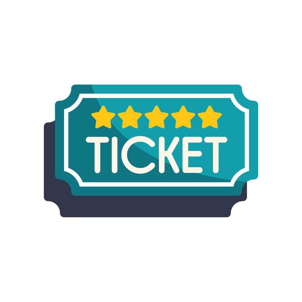 Five star ticket representing entertainment and cinema entry vector