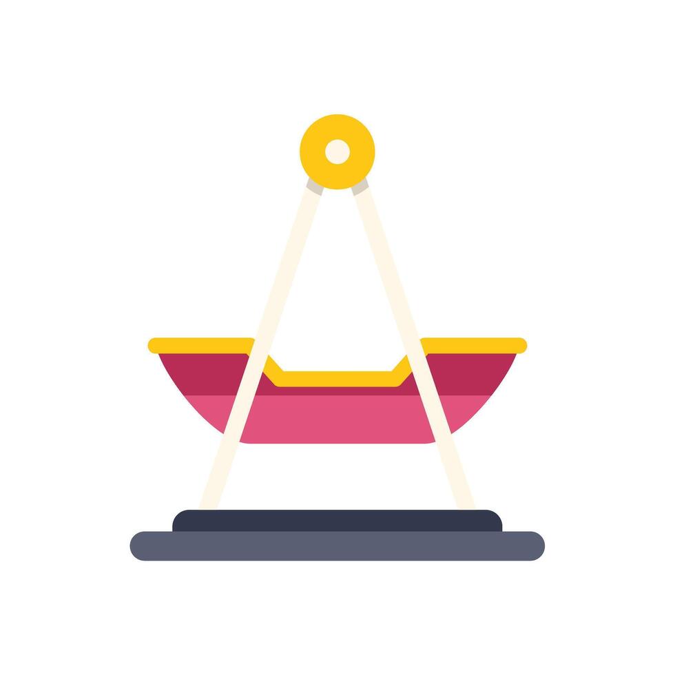 Empty boat swing hanging in playground on white background vector