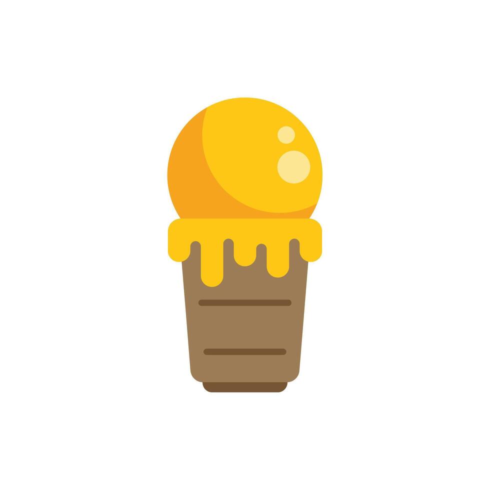 Delicious mango ice cream melting in a cup vector
