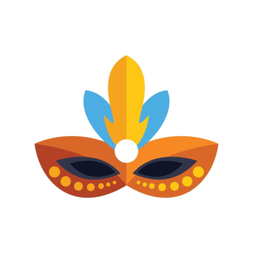 Colorful carnival mask with feathers and decorations celebrating festive mardi gras tradition vector