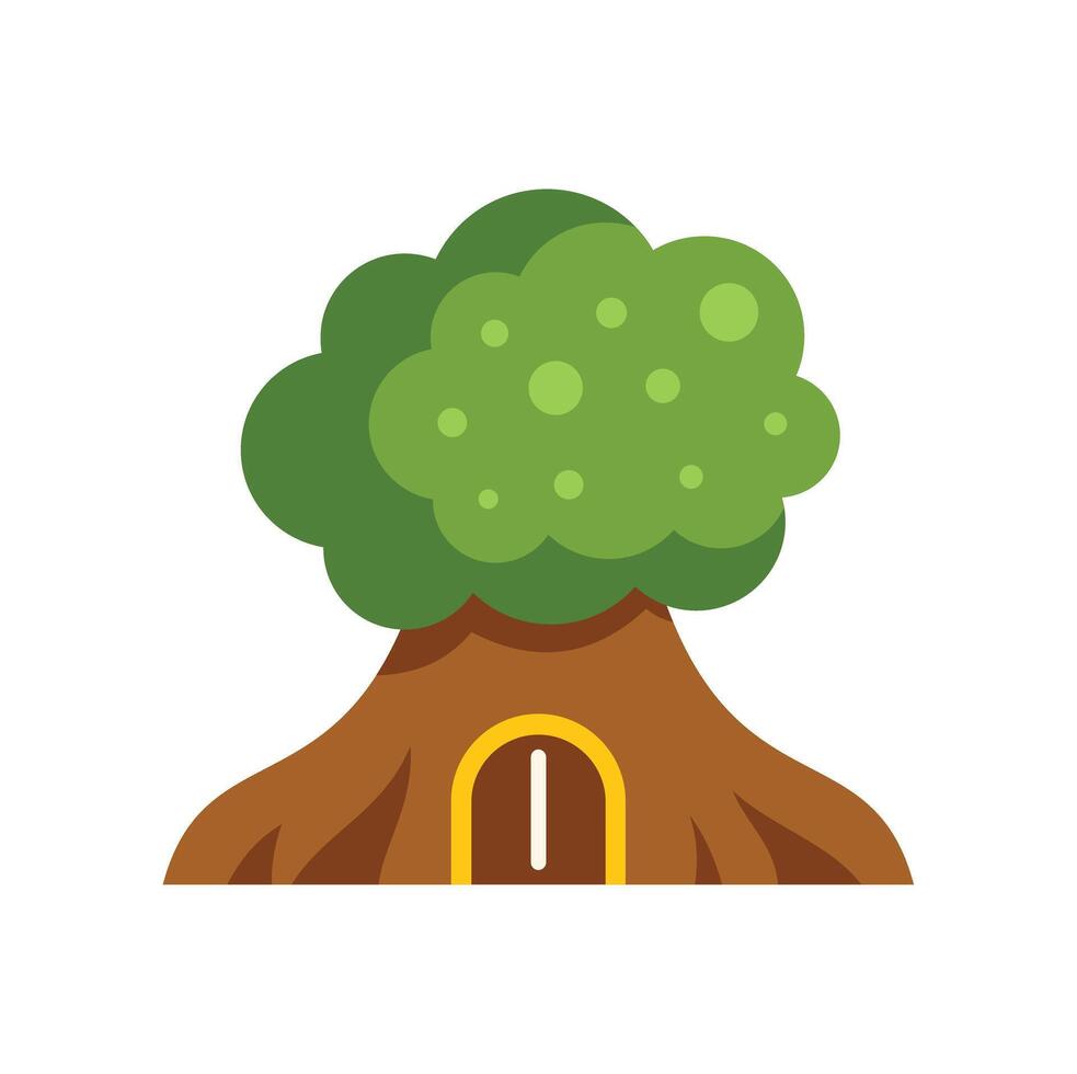 Lush green tree providing shelter and home in its trunk vector