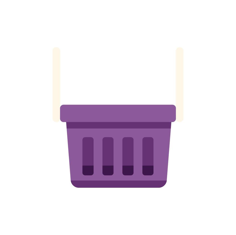 Purple shopping basket with handles isolated on white background vector