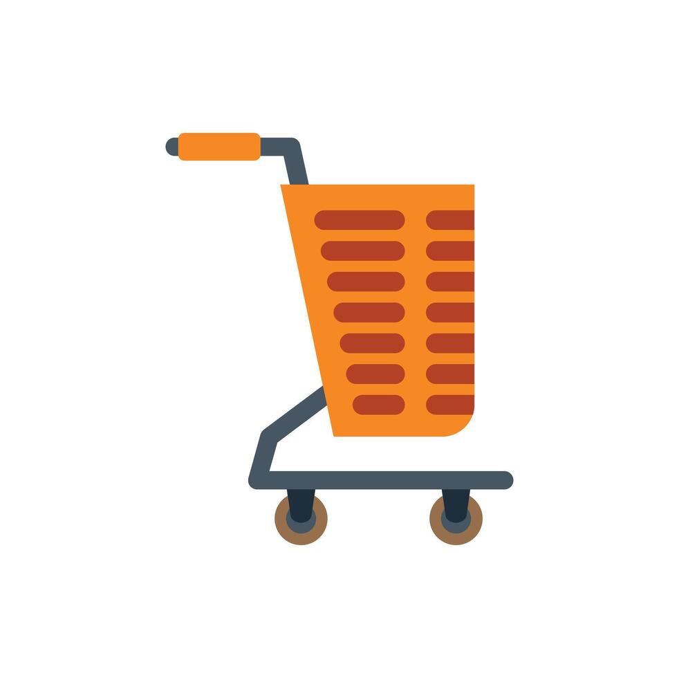 Empty shopping cart waiting to be filled with groceries vector
