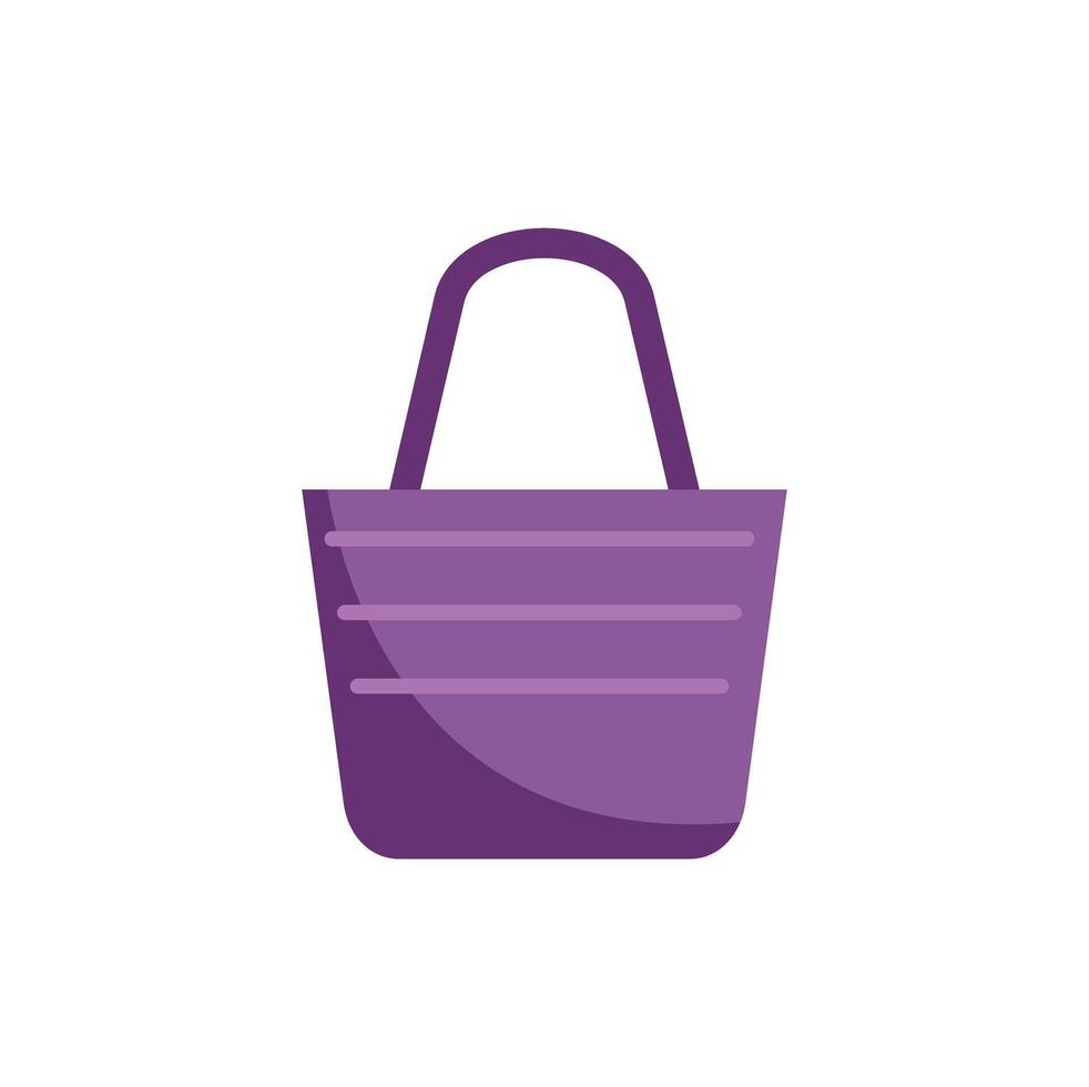 Purple shopping bag with handles representing consumerism and retail vector