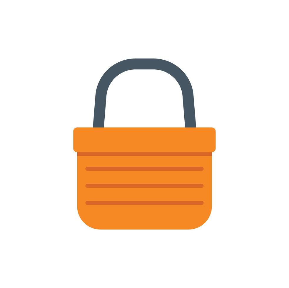 Empty shopping basket with handle, ready for groceries and purchases vector