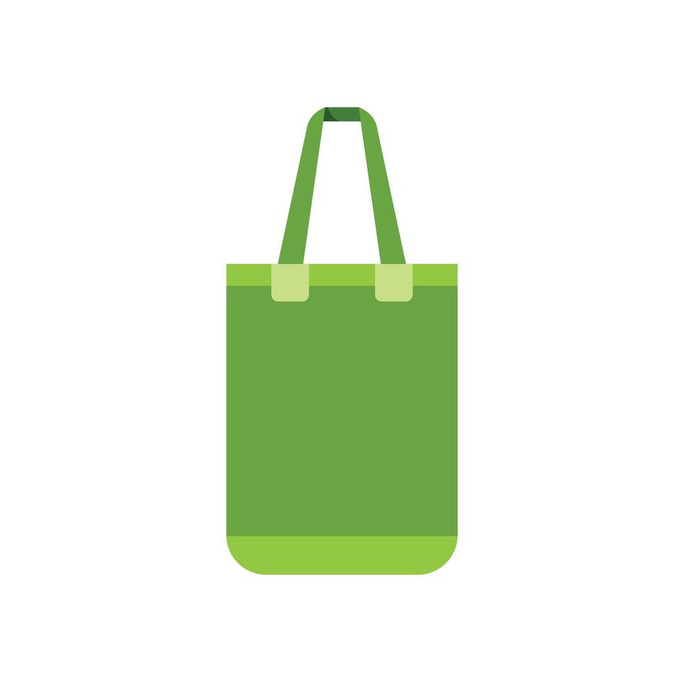 Green reusable shopping bag promoting sustainability and eco consciousness vector