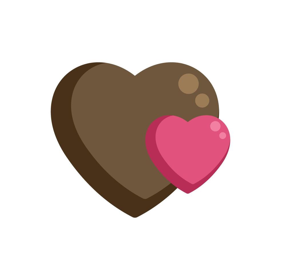 Two hearts showing affection and valentine's day romance vector